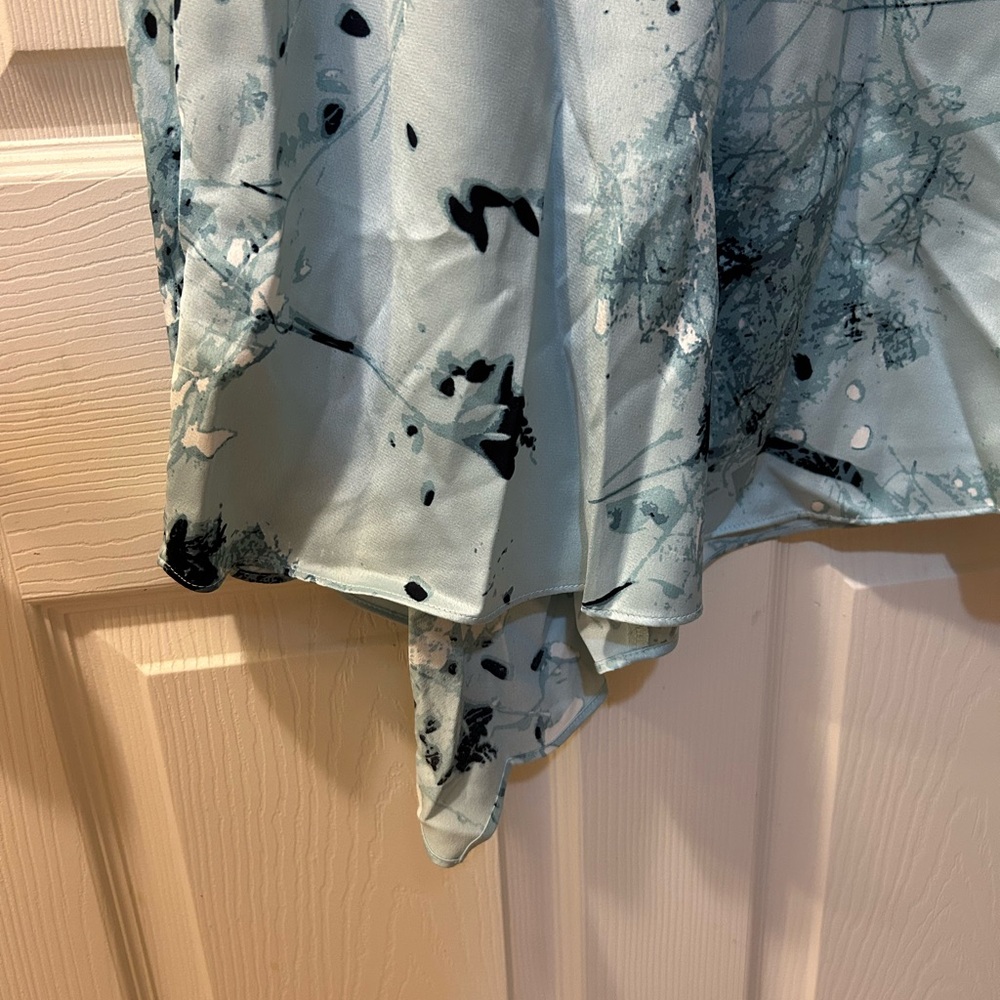 Alfani Light Blue Asymmetrical Abstract Skirt Size 12 NWT - Picture 4 of 6